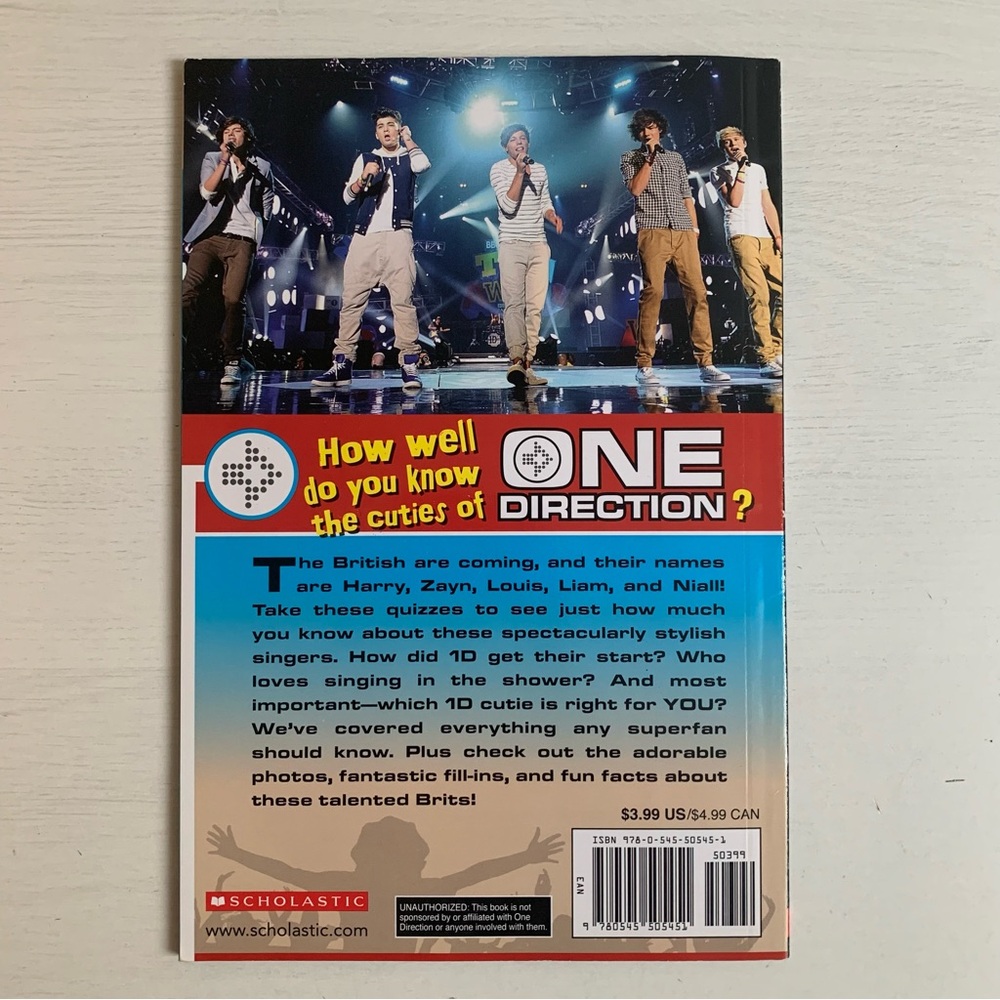 One Direction Quiz Book by Riley Brooks Scholastic 2012 - Picture 2 of 9